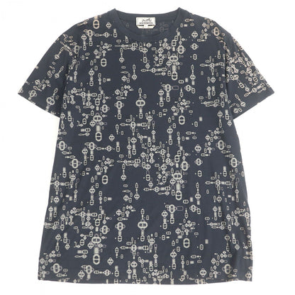 Hermes Short Sleeve T-Shirt Cotton Blue Gray Type L