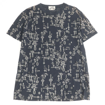 Hermes Short Sleeve T-Shirt Cotton Blue Gray Type L