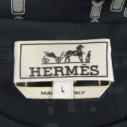 Hermes Short Sleeve T-Shirt Cotton Blue Gray Type L