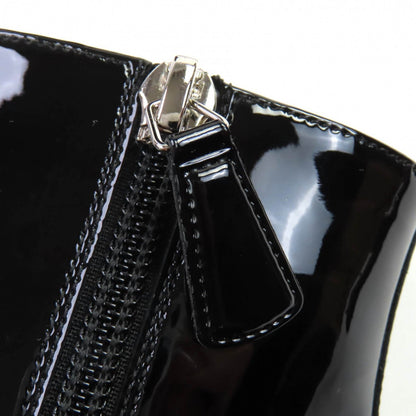 Chanel Ankle Boots G35430 Patent Leather Black White 35