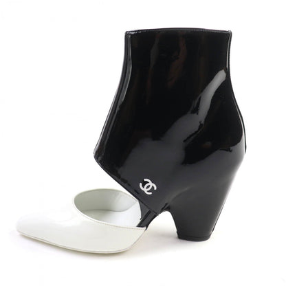 Chanel Ankle Boots G35430 Patent Leather Black White 35