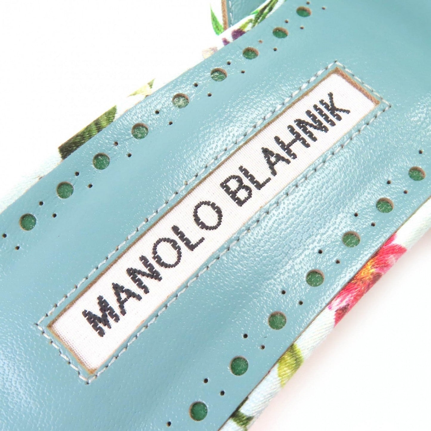 Manolo Blahnik Mule Satin Light Blue Green Maysalebi Maysale 37