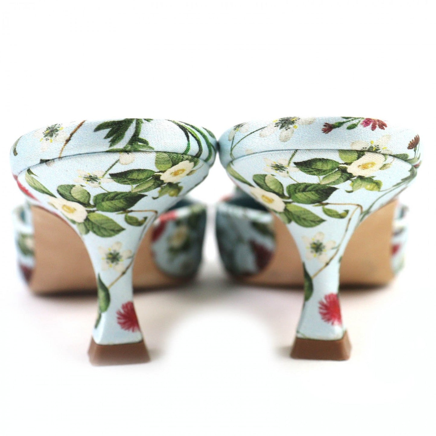 Manolo Blahnik Mule Satin Light Blue Green Maysalebi Maysale 37