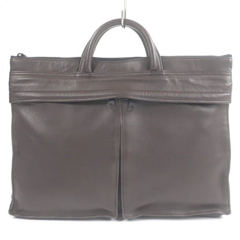 Porter Business Bag Leather Brown Around Brief Case