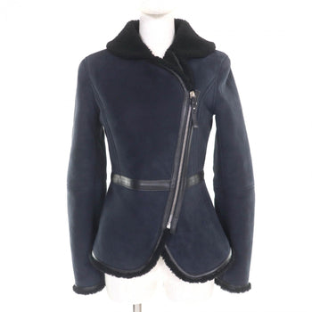 Hermes Jacket Sheep Leather Navy Black 34