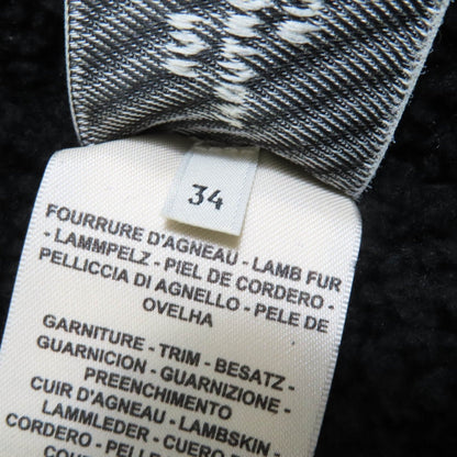 Hermes Jacket Sheep Leather Navy Black 34