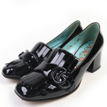 Gucci Pumps 474510 Patent Leather Black 36.5