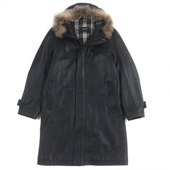 Burberry Black Label Coat Sheep Leather Black L