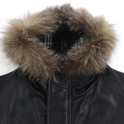 Burberry Black Label Coat Sheep Leather Black L
