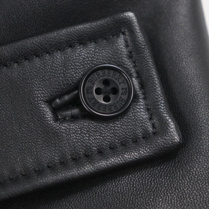 Burberry Black Label Coat Sheep Leather Black L