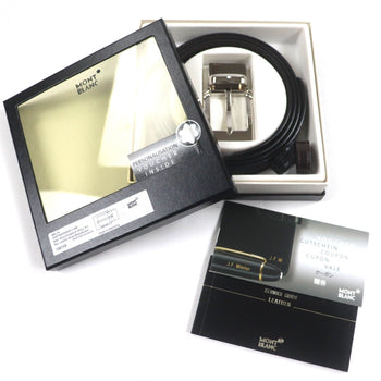 Montblanc Belt 106199 Leather Black Dark Brown