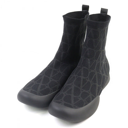 Valentino Garavani Boots 3Y2S0H35Jfx Knit Black Grey City Shore Toile Iconograph 42
