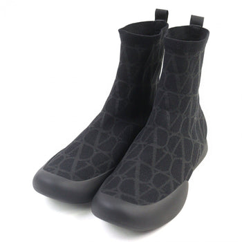 Valentino Garavani Boots 3Y2S0H35Jfx Knit Black Grey City Shore Toile Iconograph 42