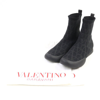 Valentino Garavani Boots 3Y2S0H35Jfx Knit Black Grey City Shore Toile Iconograph 42