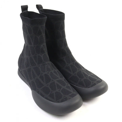 Valentino Garavani Boots 3Y2S0H35Jfx Knit Black Grey City Shore Toile Iconograph 42