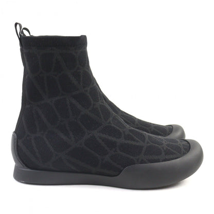 Valentino Garavani Boots 3Y2S0H35Jfx Knit Black Grey City Shore Toile Iconograph 42