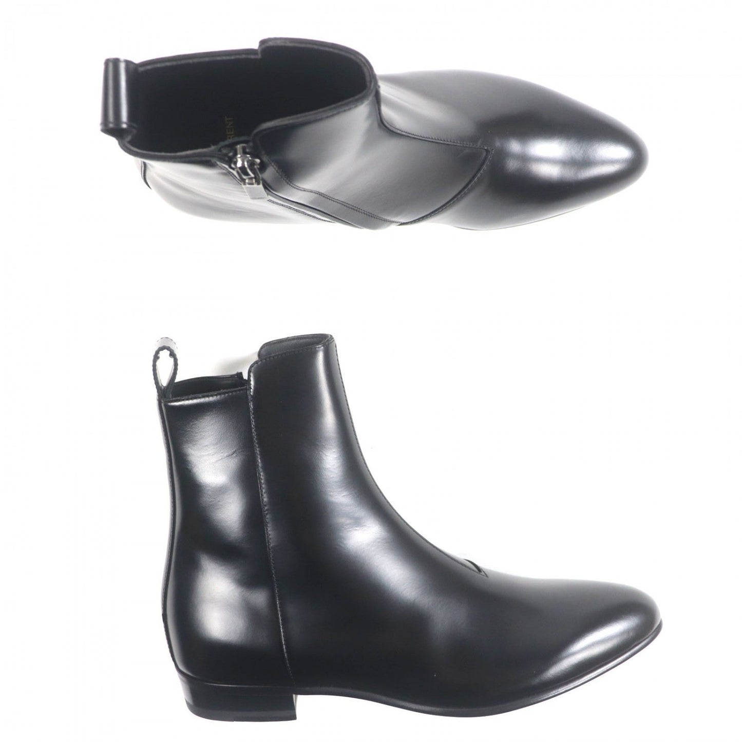 Saint Laurent Paris Short Boots 480085 Leather Black 39