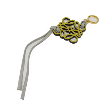 Loewe Key Ring C621232Xdb Calfskin Dark Yellow Logo Anagram Charm