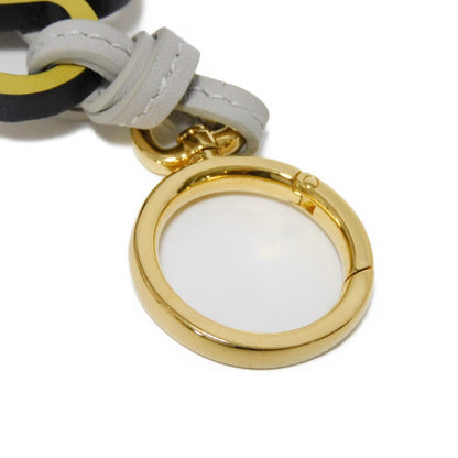 Loewe Key Ring C621232Xdb Calfskin Dark Yellow Logo Anagram Charm