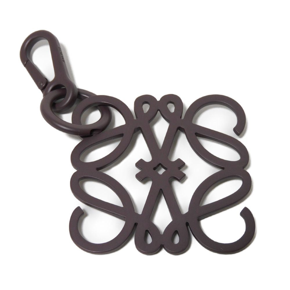 Loewe Key Ring C821232X10 Varnish Brass Dark Purple Logo Anagram Charm
