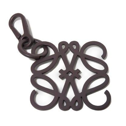 Loewe Key Ring C821232X10 Varnish Brass Dark Purple Logo Anagram Charm
