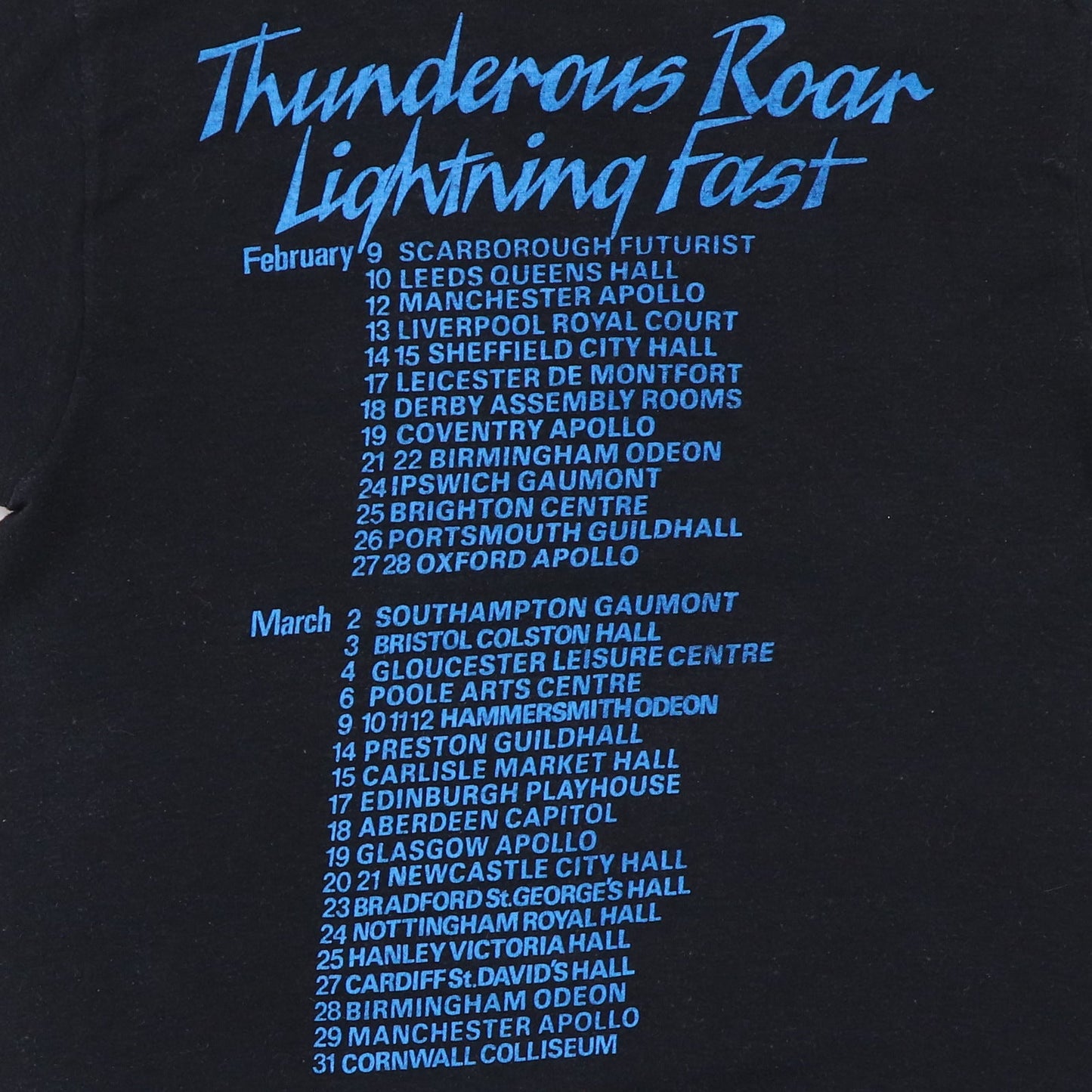 1983 Thin Lizzy Thunder And Lightning Tour Shirt