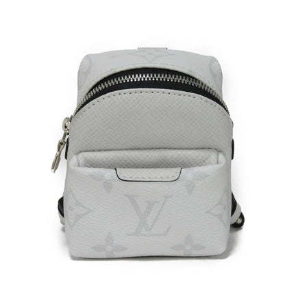 Louis Vuitton Key Ring M69318 Taiga Leather X Monogram Canvas Gray Coin Case Taiga Lama Monogram