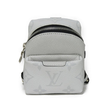 Louis Vuitton Key Ring M69318 Taiga Leather X Monogram Canvas Gray Coin Case Taiga Lama Monogram