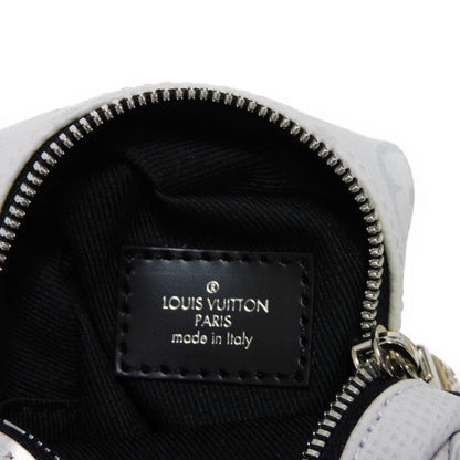 Louis Vuitton Key Ring M69318 Taiga Leather X Monogram Canvas Gray Coin Case Taiga Lama Monogram