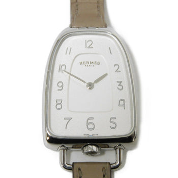 Hermes Watches Quartz Ga1.210 Stainless Steel , Leather Silver Quartz Stainless Steel Gallop