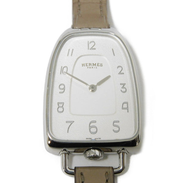 Hermes Watches Quartz Ga1.210 Stainless Steel , Leather Silver Quartz Stainless Steel Gallop