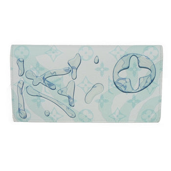 Louis Vuitton Long Wallet Purse M82306 Monogram Aqua Garden Canvas Crystal Blue Lv Logo Flower 23Aw