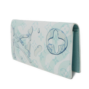 Louis Vuitton Long Wallet Purse M82306 Monogram Aqua Garden Canvas Crystal Blue Lv Logo Flower 23Aw