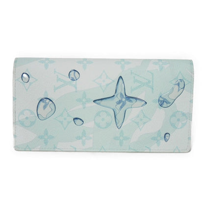 Louis Vuitton Long Wallet Purse M82306 Monogram Aqua Garden Canvas Crystal Blue Lv Logo Flower 23Aw