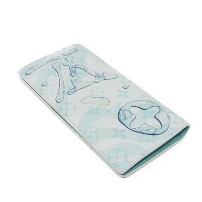 Louis Vuitton Long Wallet Purse M82306 Monogram Aqua Garden Canvas Crystal Blue Lv Logo Flower 23Aw