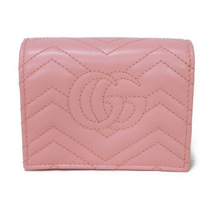 Gucci Bifold Wallet 625693 Dtd1T 5815 Calf Leather Wild Rose Chevron, In Good Condition Gg Marmont