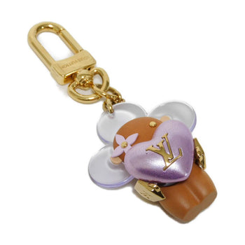 Louis Vuitton Key Ring M01546 Wood Multicolor Heart Glitter Plexiglass Purple Lv Logo Vivienne