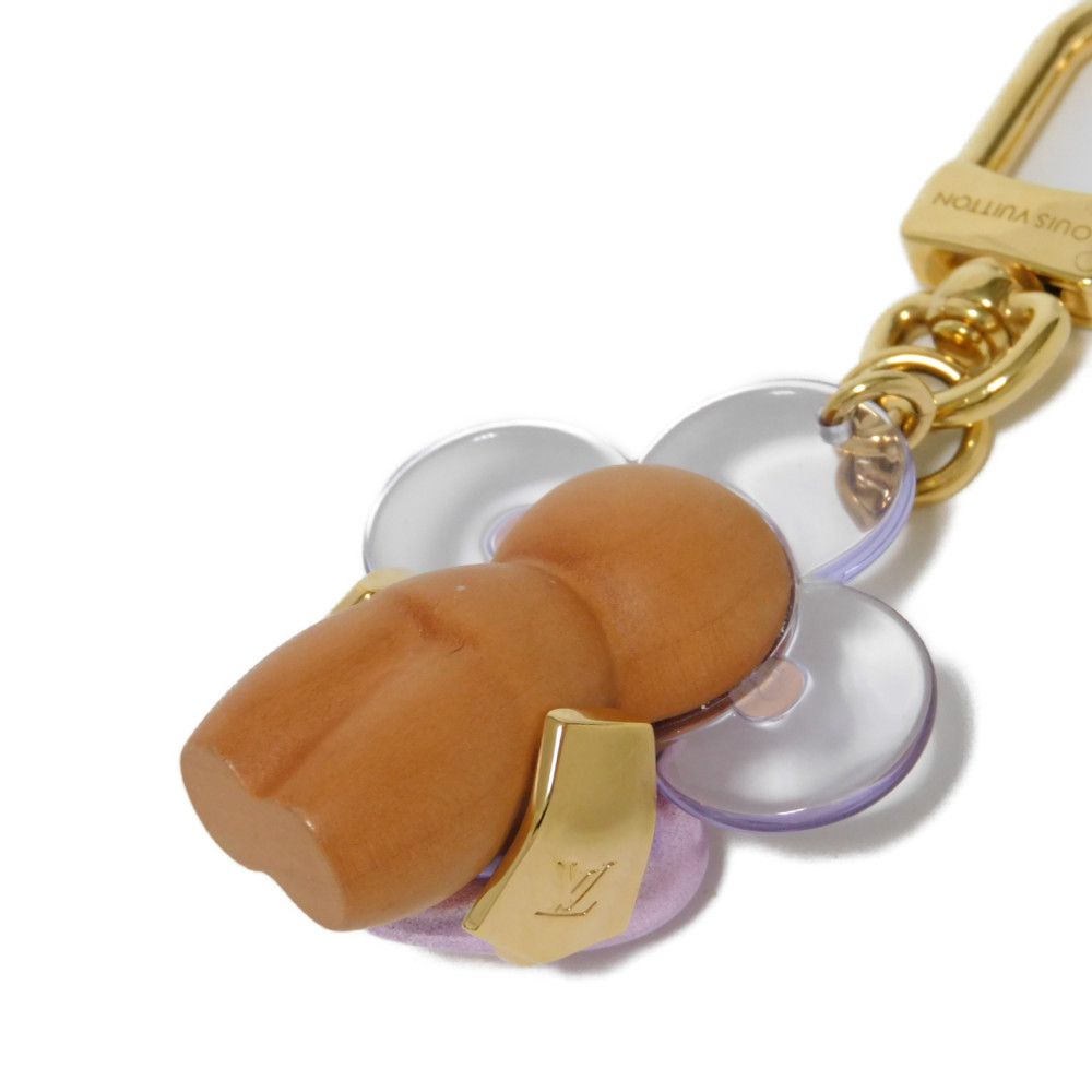 Louis Vuitton Key Ring M01546 Wood Multicolor Heart Glitter Plexiglass Purple Lv Logo Vivienne