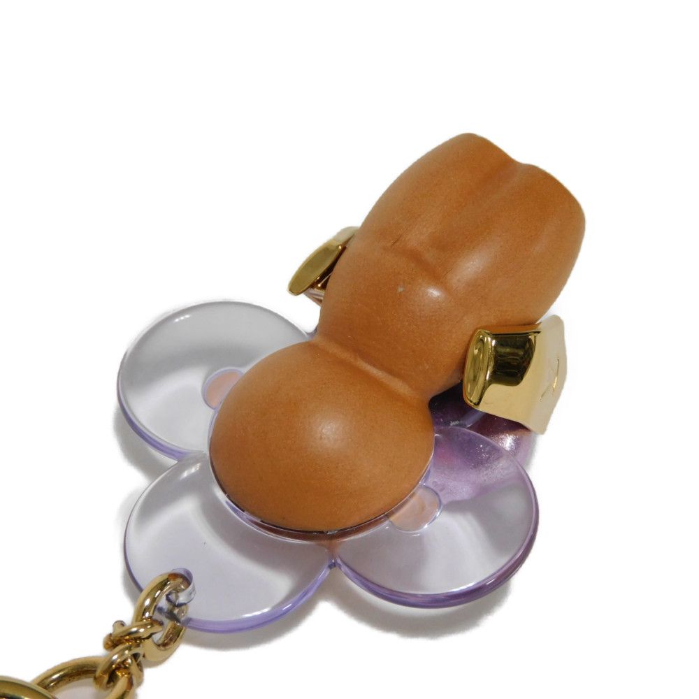 Louis Vuitton Key Ring M01546 Wood Multicolor Heart Glitter Plexiglass Purple Lv Logo Vivienne