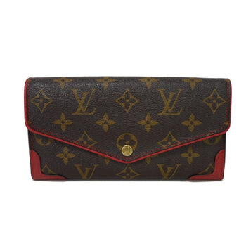 Louis Vuitton Long Wallet Purse M61184 Monogram Canvas X Calfskin Leather Slys Lv Logo Flower Brown