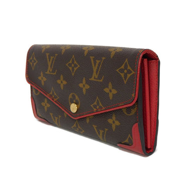 Louis Vuitton Long Wallet Purse M61184 Monogram Canvas X Calfskin Leather Slys Lv Logo Flower Brown