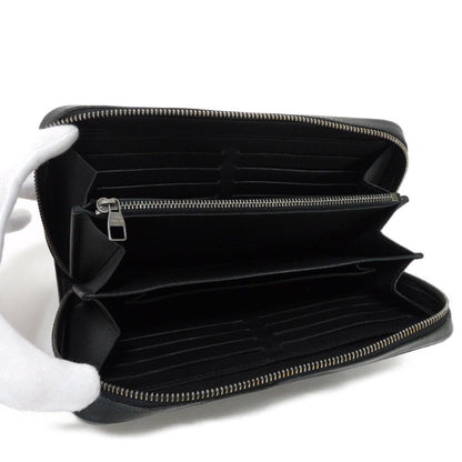 Louis Vuitton Long Wallet Purse N61254 Anfini Leather (Damie Embossed) Onyx Logo Embossed Black Zip