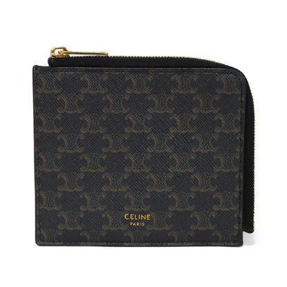 Celine Coin Case 10D882Ccp.04Lu Triomphe Canvas (Coating Processing) Black Foil Stamping Old Style