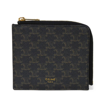 Celine Coin Case 10D882Ccp.04Lu Triomphe Canvas (Coating Processing) Black Foil Stamping Old Style