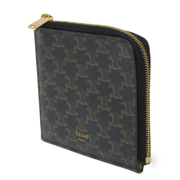 Celine Coin Case 10D882Ccp.04Lu Triomphe Canvas (Coating Processing) Black Foil Stamping Old Style