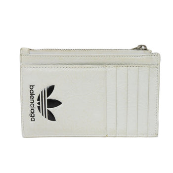 Balenciaga Coin Case 721896 2Idm6 9160 Calf Leather (Wrinkles Processing) White Striped Card Case