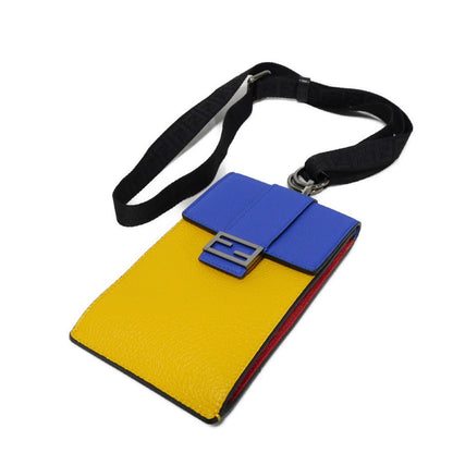 Fendi Shoulder Bag 7As120 E1C F1H8N Calf Leather (Embossed) Blue X Yellow X Red Tricolor Pochette