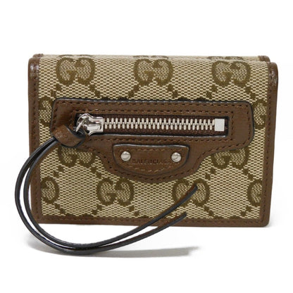 Gucci Tri-Fold Wallet 681708 Gy5Sn 8563 Gg Canvas X Calf Leather Beige The Hacker Project Gg Canvas