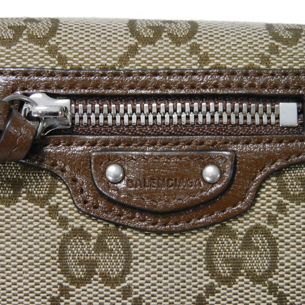 Gucci Tri-Fold Wallet 681708 Gy5Sn 8563 Gg Canvas X Calf Leather Beige The Hacker Project Gg Canvas