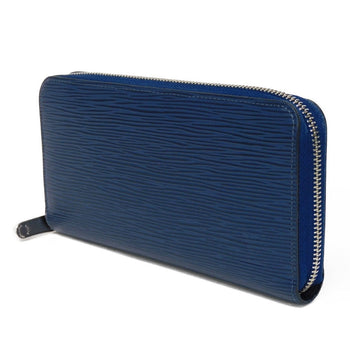 Louis Vuitton Long Wallet Purse M61873 Epi Leather Andigo Blue New Lv Logo Dark Blue Navy Zip